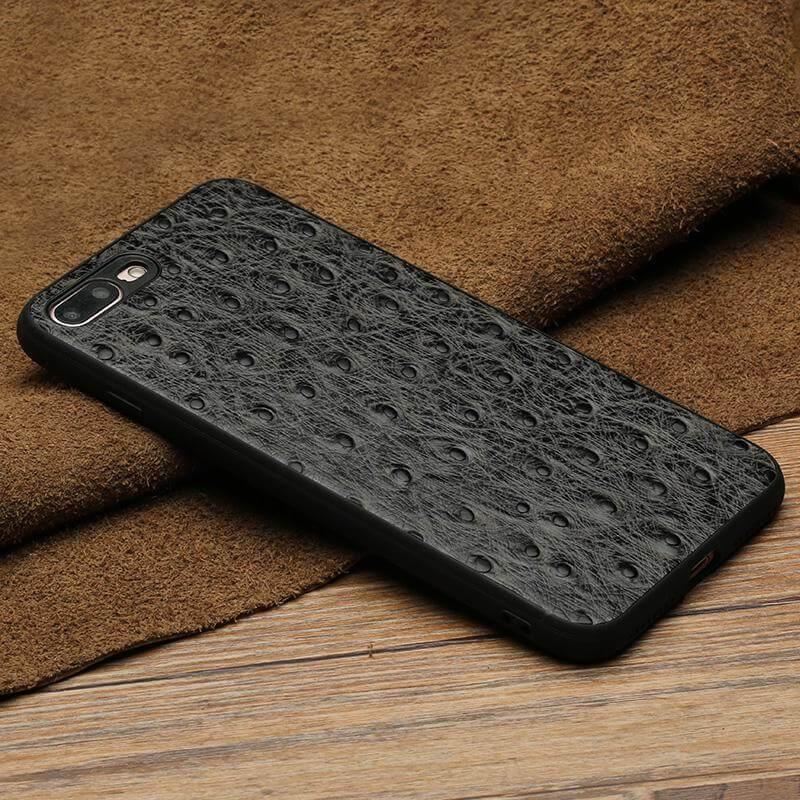 Genuine Leather Ostrich Skin Texture Iphone Cases - Image 6
