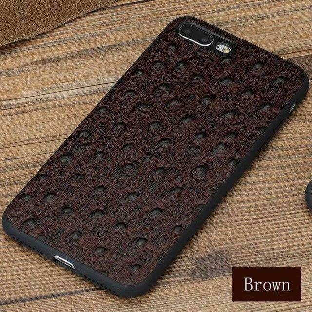 Genuine Leather Ostrich Skin Texture Iphone Cases - Image 7