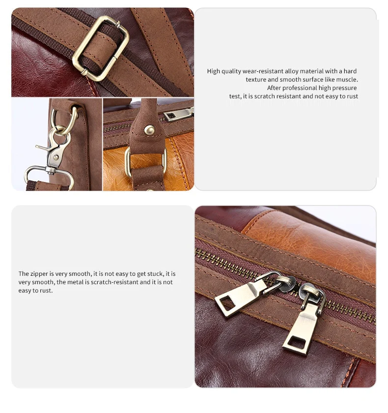 Genuine Leather Vintage High Capacity Travel Bag - Image 10