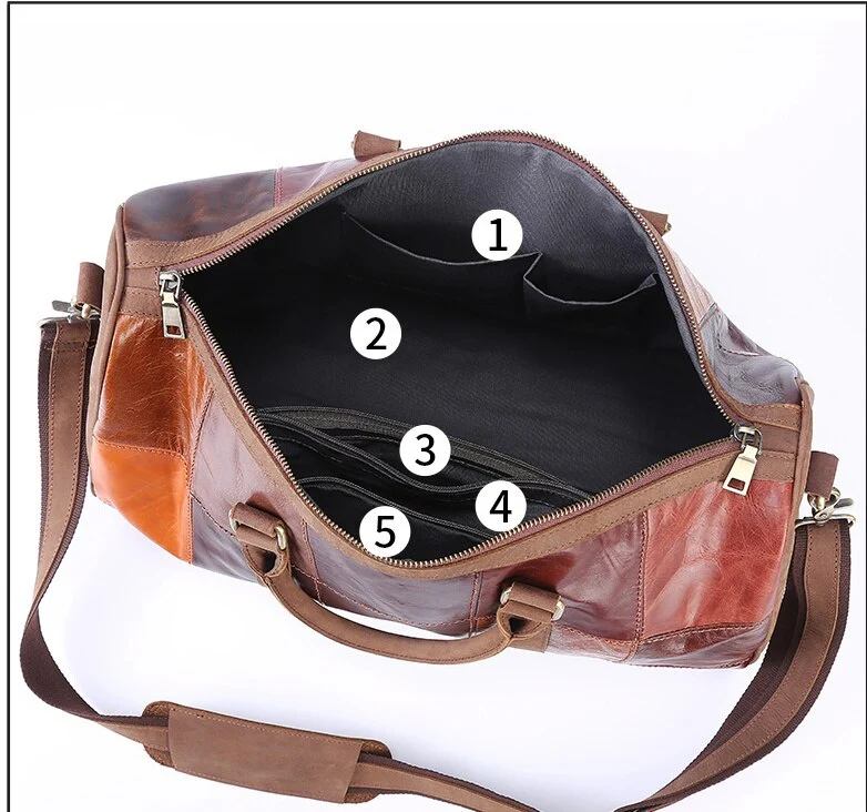 Genuine Leather Vintage High Capacity Travel Bag - Image 3
