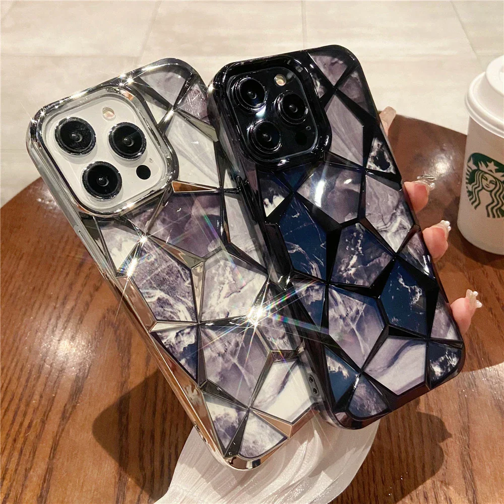 Geometric Colorful Marble iPhone Case - Image 2