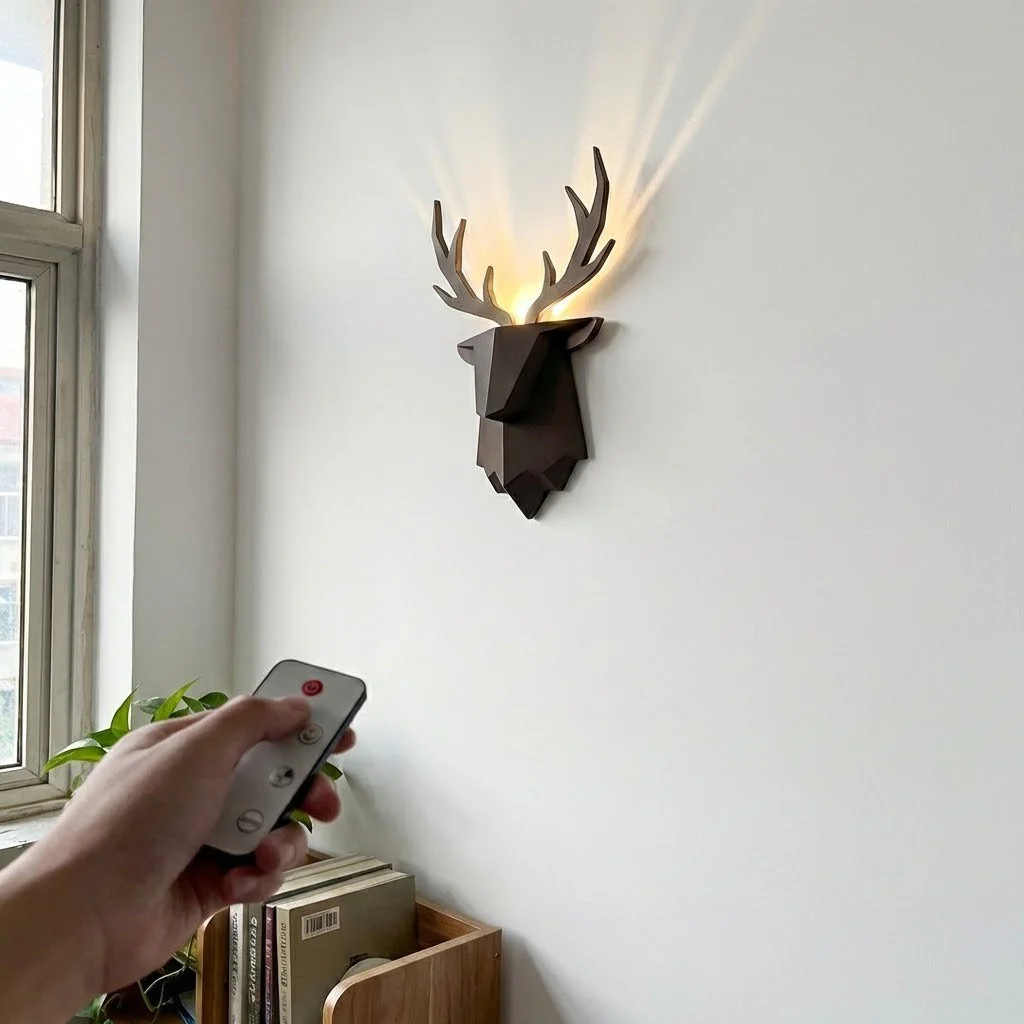 Geometric Deer Artsy Wall Lamp - Image 2