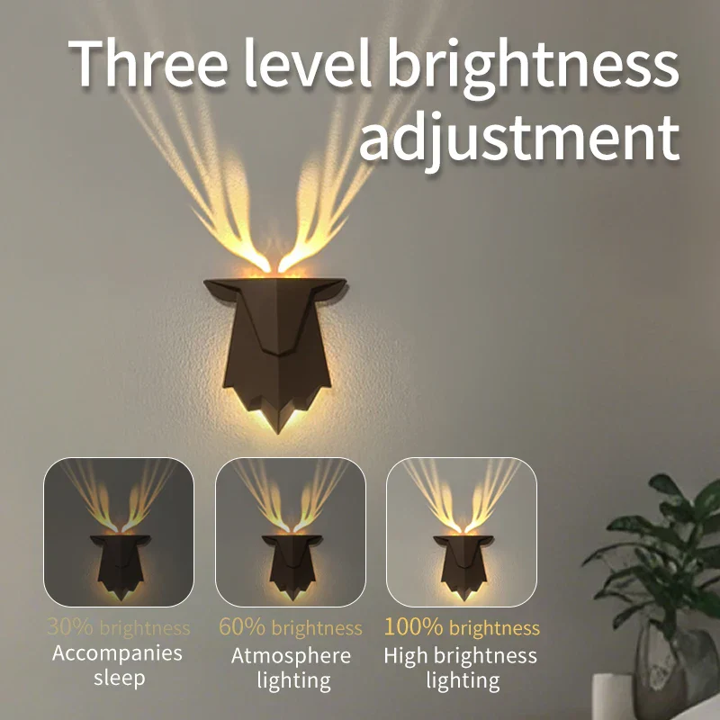 Geometric Deer Artsy Wall Lamp - Image 3