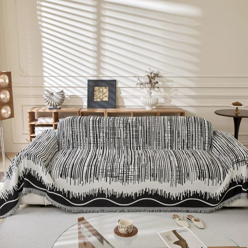 Geometric Lines Sofa Throw Cover Blanket - Image 8