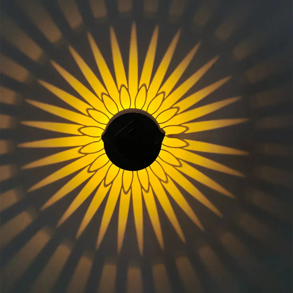 Geometric Pattern Decorative Solar Garden Wall Light - Image 6