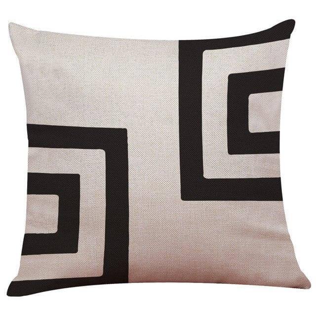 Geometrical Lovely Black and White Home Pillow Cases - Image 15