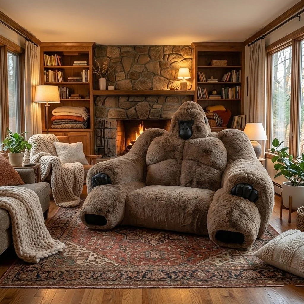 Giant Alpha Gorilla Plush Lounge Sofa - Image 2
