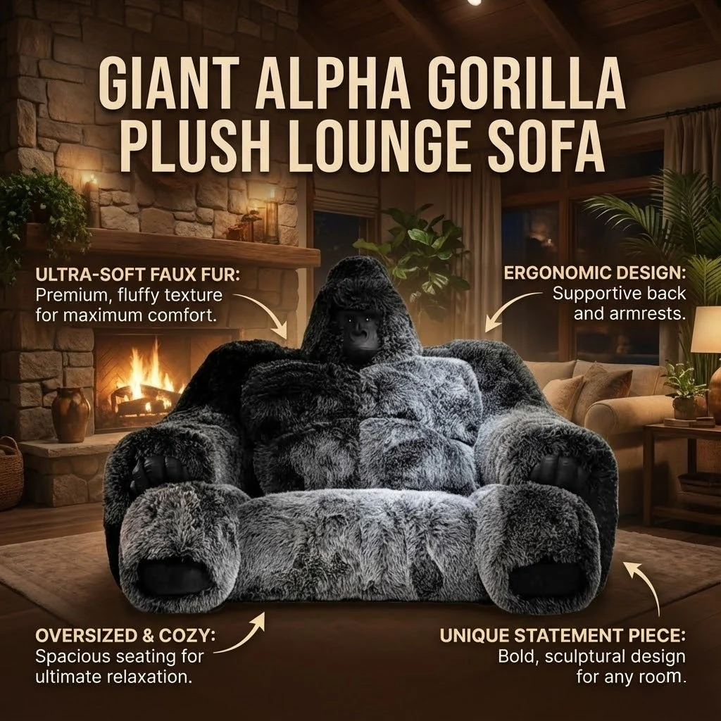 Giant Alpha Gorilla Plush Lounge Sofa - Image 3