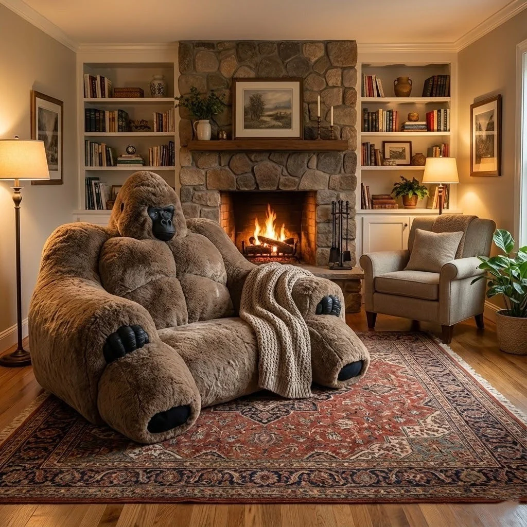 Giant Alpha Gorilla Plush Lounge Sofa - Image 4