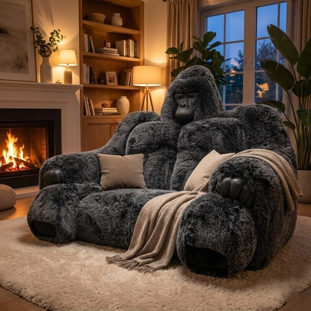 Giant Alpha Gorilla Plush Lounge Sofa - Image 6