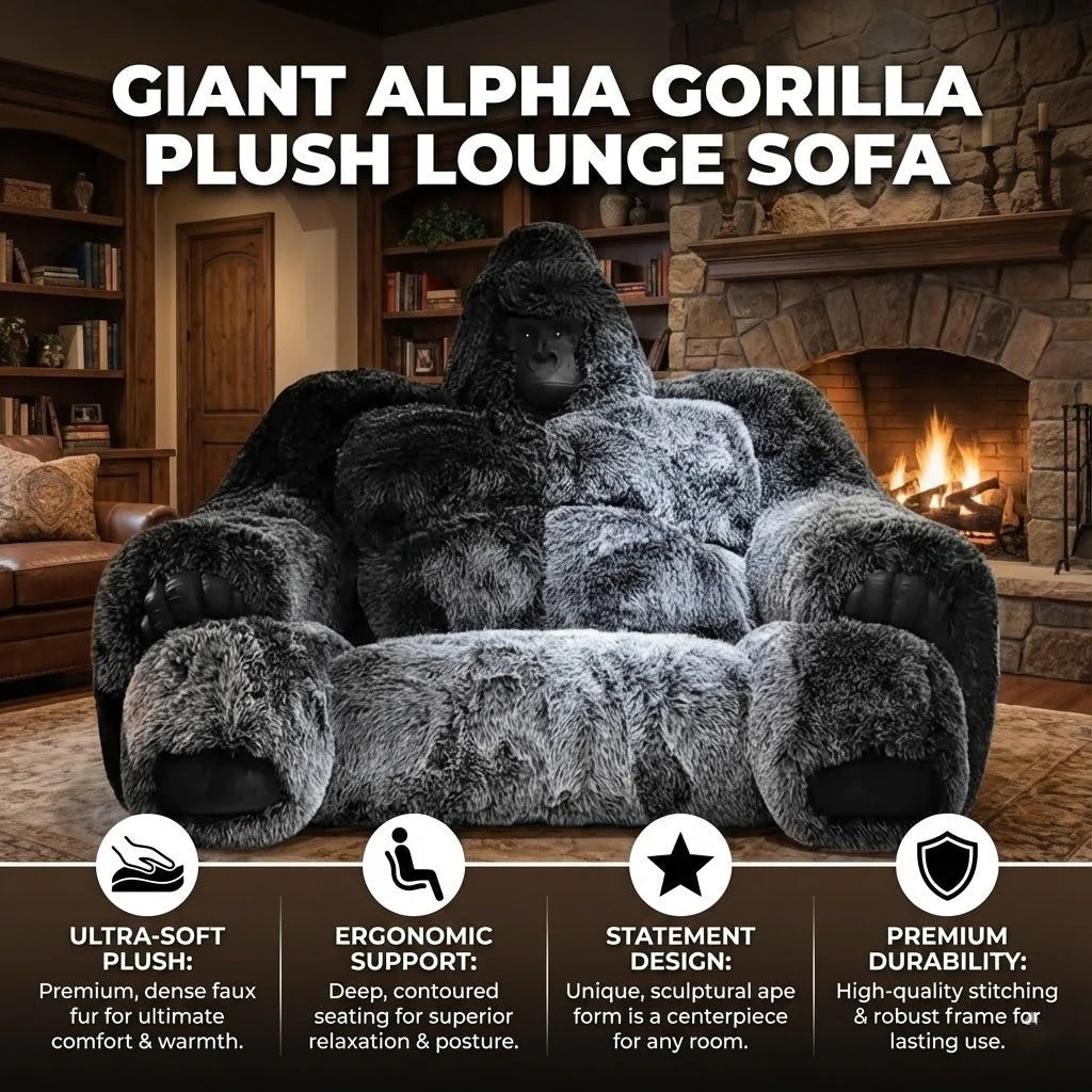 Giant Alpha Gorilla Plush Lounge Sofa - Image 8