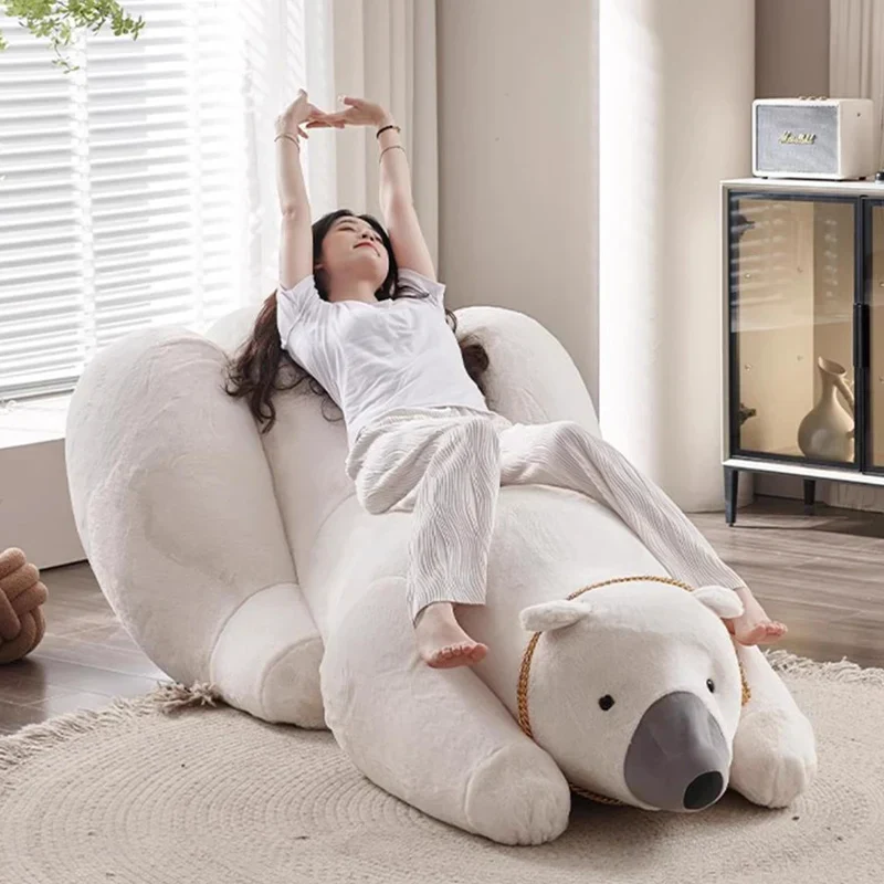 Giant Polar Bear Plush Lounge Chair - Image 2