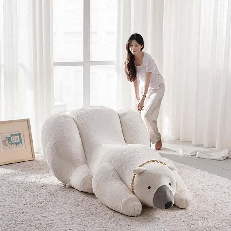 Giant Polar Bear Plush Lounge Chair - Image 3