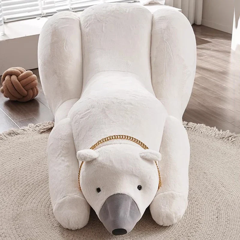 Giant Polar Bear Plush Lounge Chair - Image 4