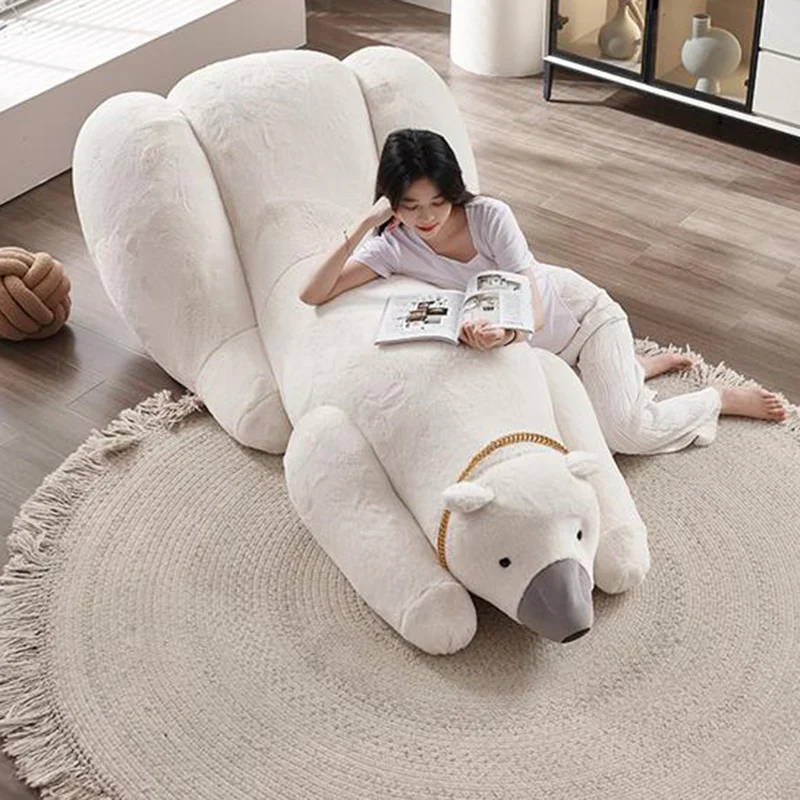 Giant Polar Bear Plush Lounge Chair - Image 5