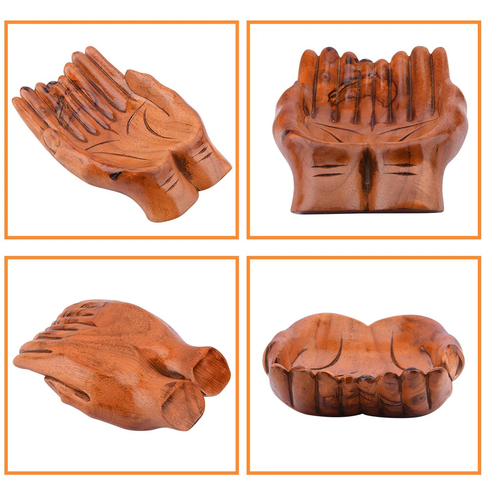Giving Praying Wooden Carved Hands Candy Holder Home Decor - Image 4