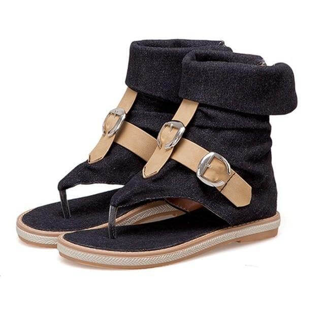 Gladiator Buckle Jean Sandals - Image 3