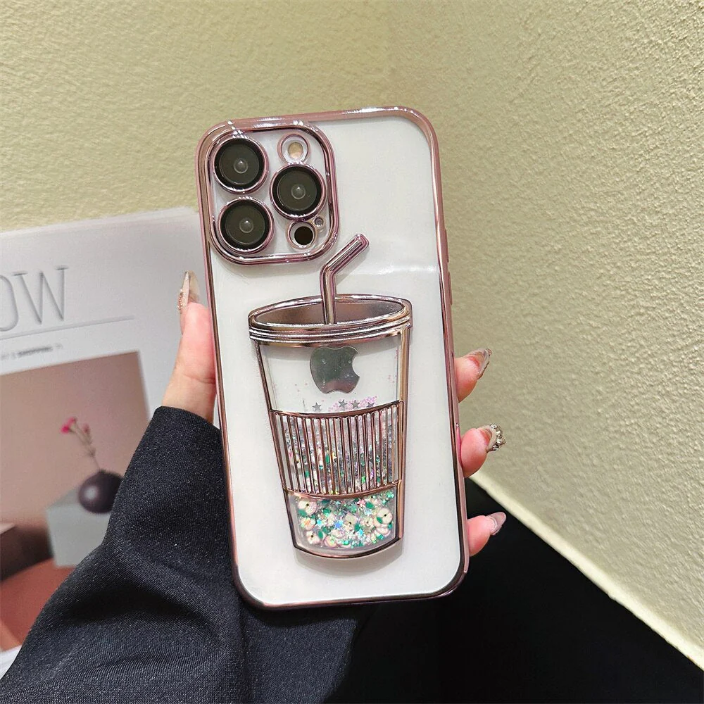 Glitter Star Drink Cup iPhone Case - Image 5