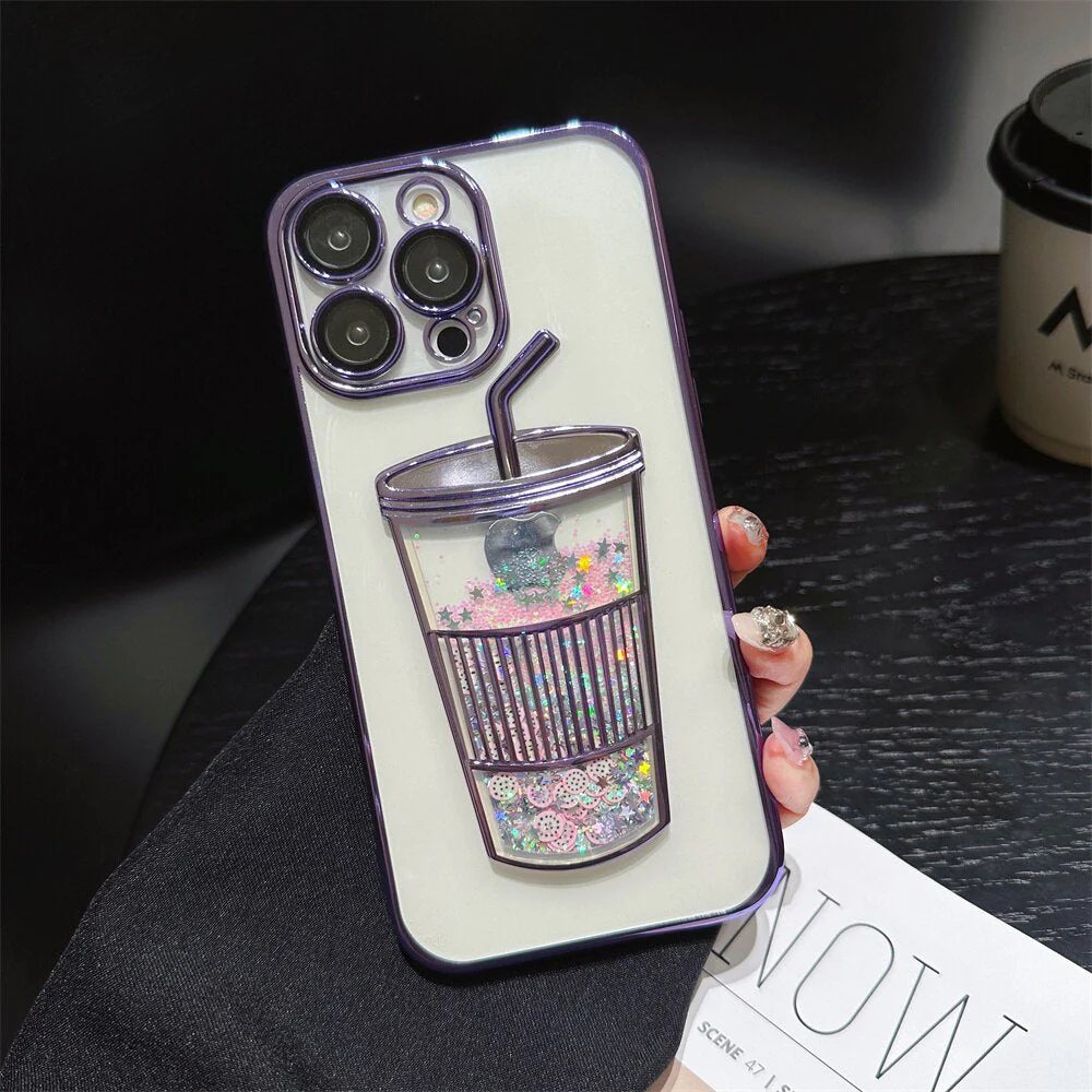 Glitter Star Drink Cup iPhone Case - Image 6