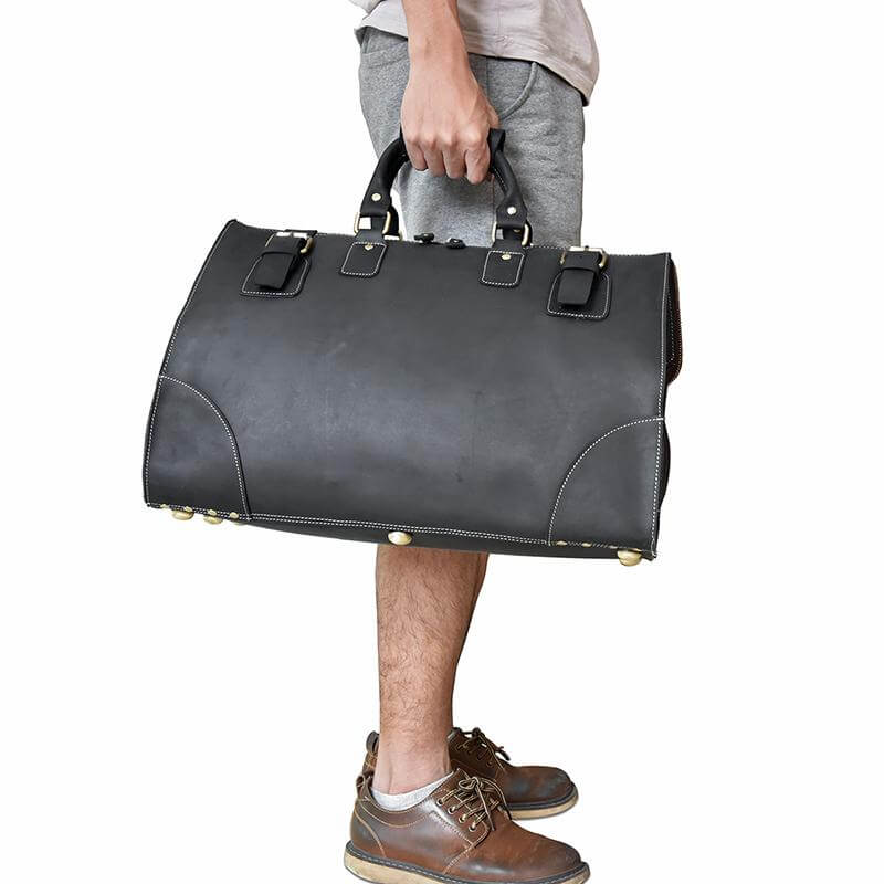 Glossy cow leather travel bag - Image 4