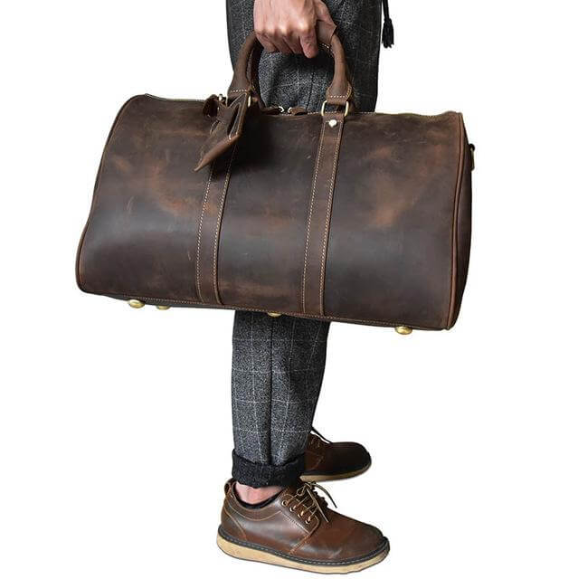 Glossy cow leather travel bag - Image 5