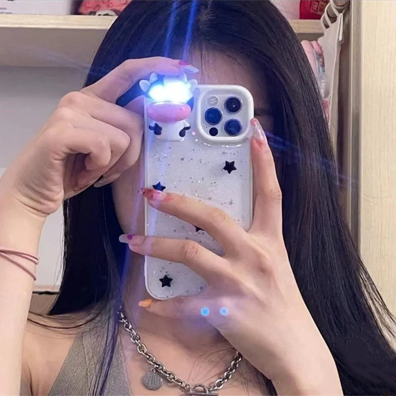Glowing Cow 3D Transparent iPhone Case - Image 2