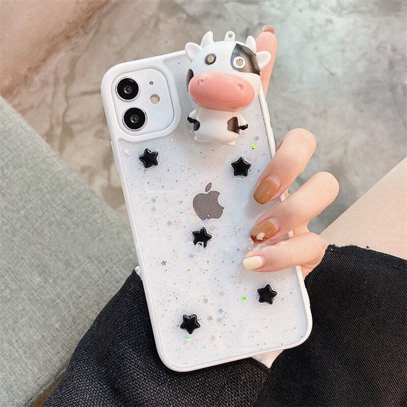 Glowing Cow 3D Transparent iPhone Case - Image 5