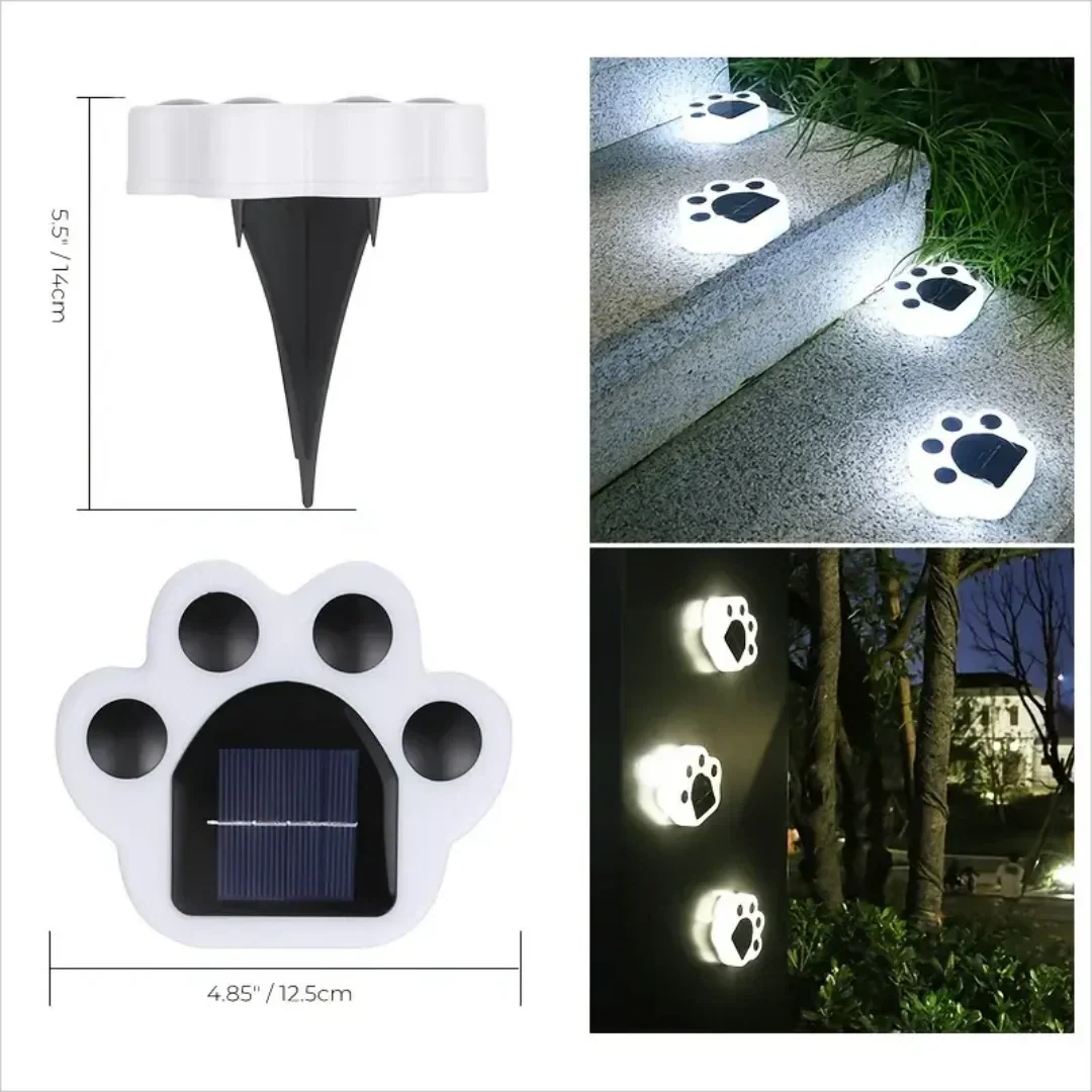 Glowing Paw LED Solar Pathway Outdoor Lights - Image 3