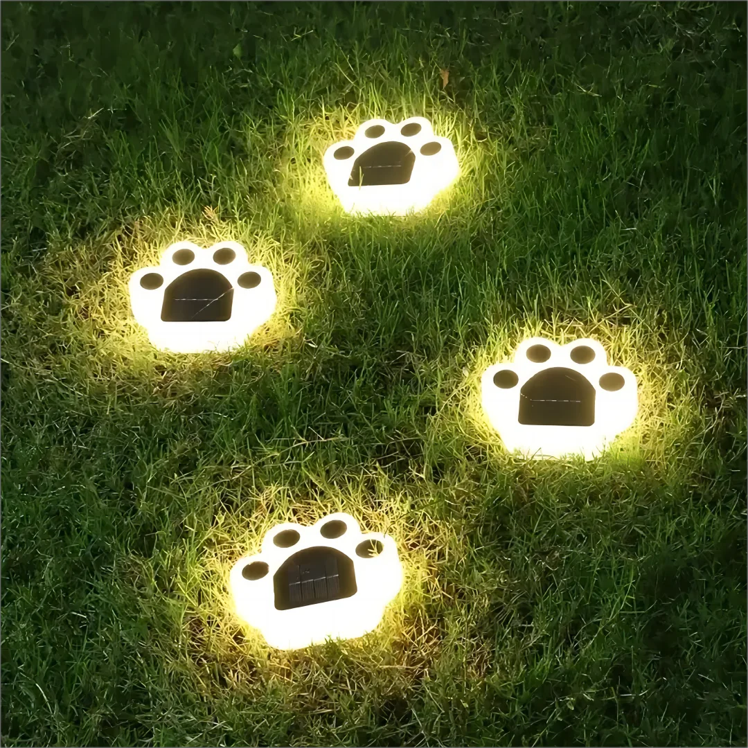 Glowing Paw LED Solar Pathway Outdoor Lights - Image 4