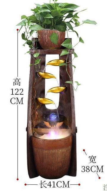 Gold Leaf Lucky Fengshui Water Fountain - Image 2