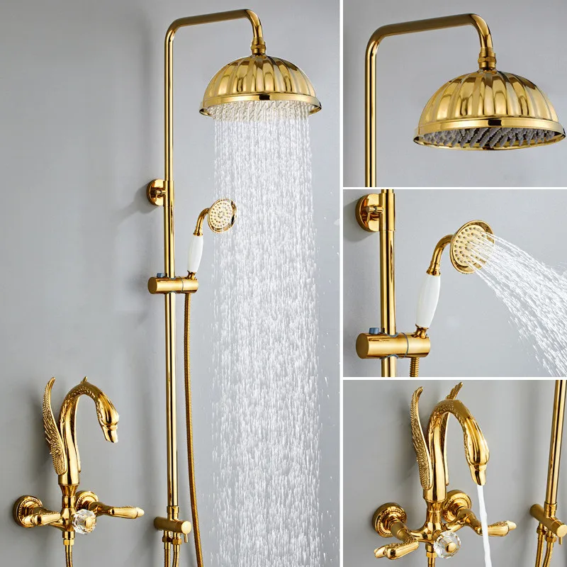 Gold Swan Design Rainfall Shower System - Image 2
