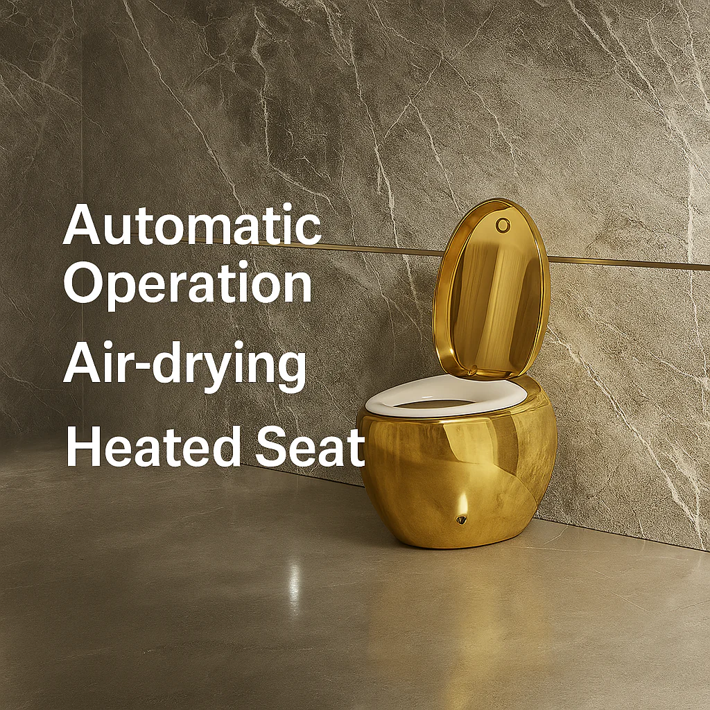 Golden Egg Shape Intelligent Auto Wash Toilet - Image 4