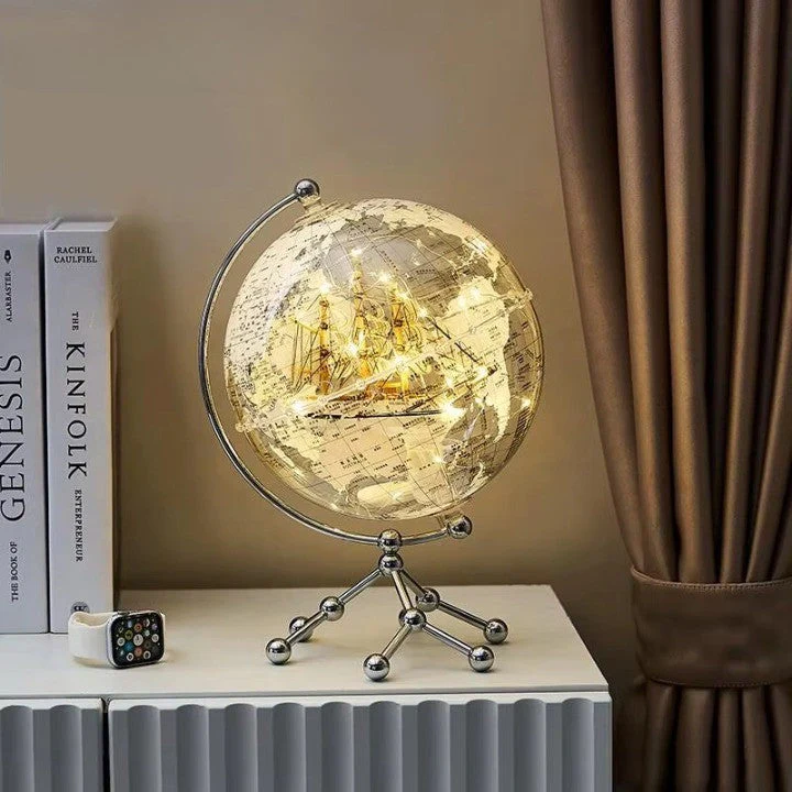Golden Sail World Map Decor LED Light - Image 3