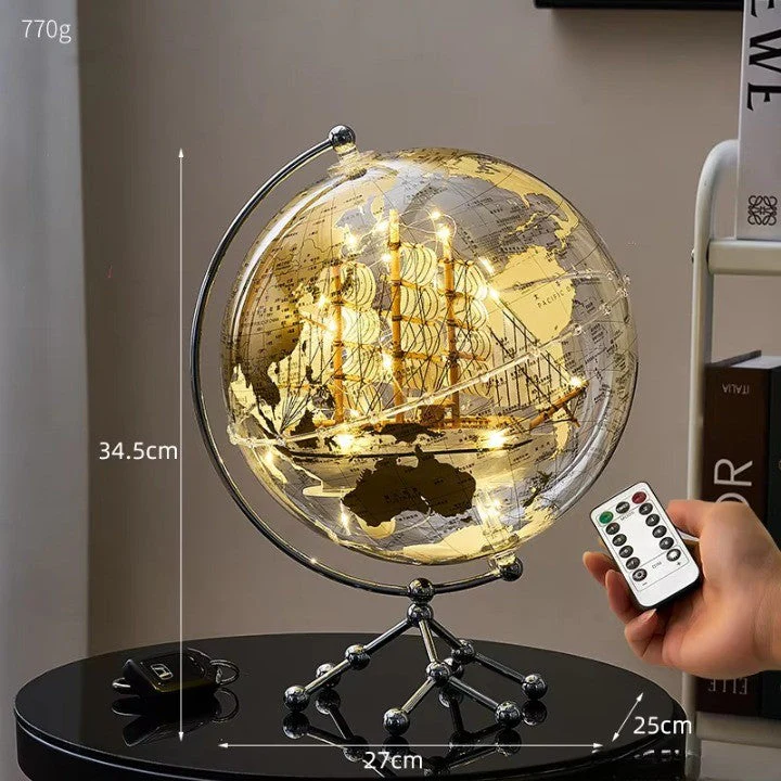 Golden Sail World Map Decor LED Light - Image 5