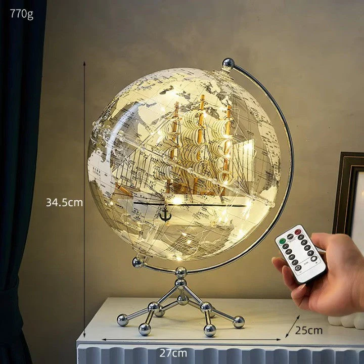 Golden Sail World Map Decor LED Light - Image 6