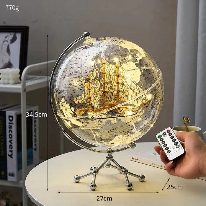 Golden Sail World Map Decor LED Light - Image 7