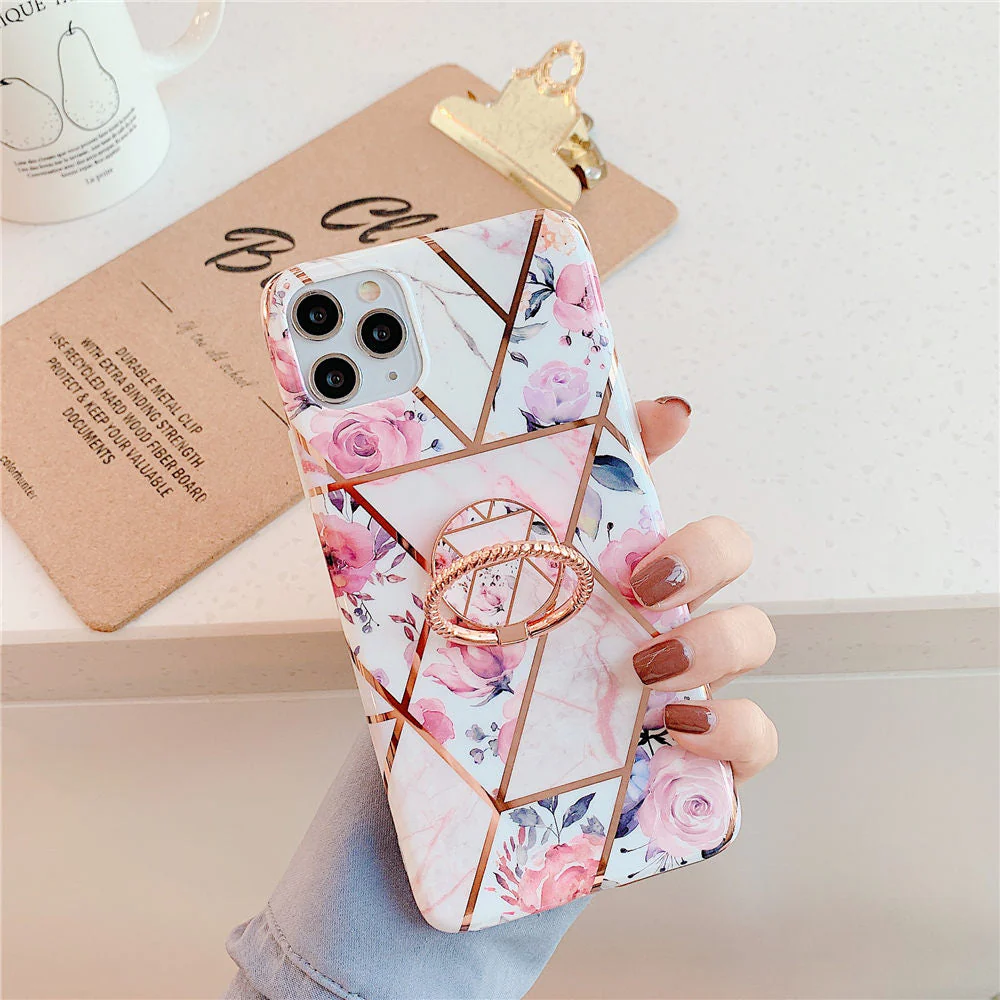 Golden Silver Finger Ring Holder Marble Iphone Cases - Image 5