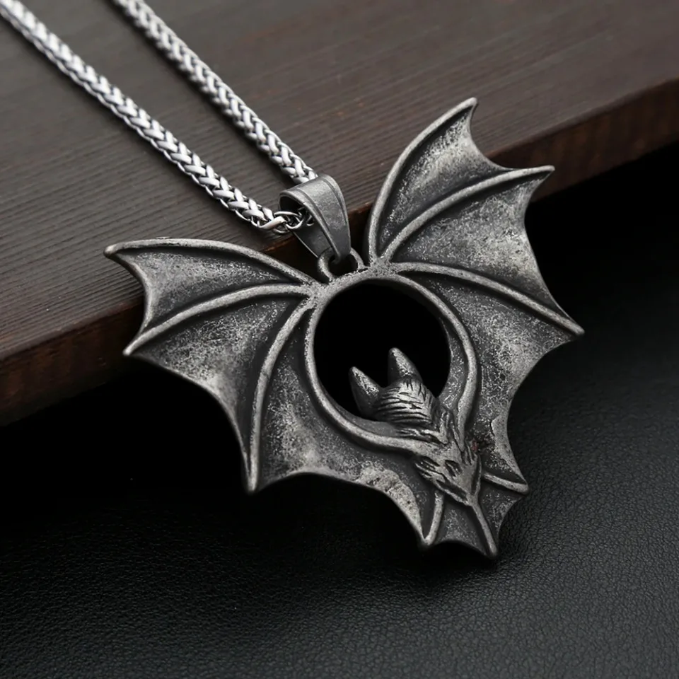 Gothic Night Bat Pendant Necklace - Image 3