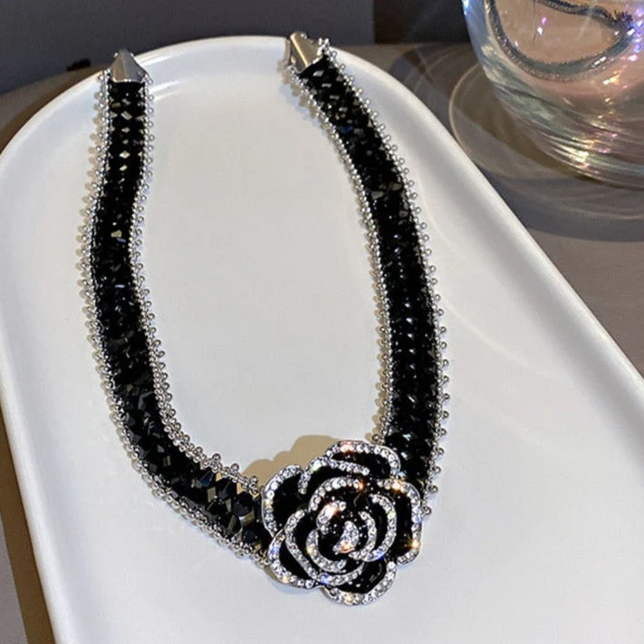 Gothic Rose Handmade Crystal Necklace - Image 4