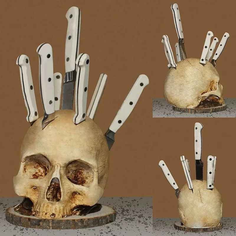 Gothic Skull Knife Organizer Holder - Image 3