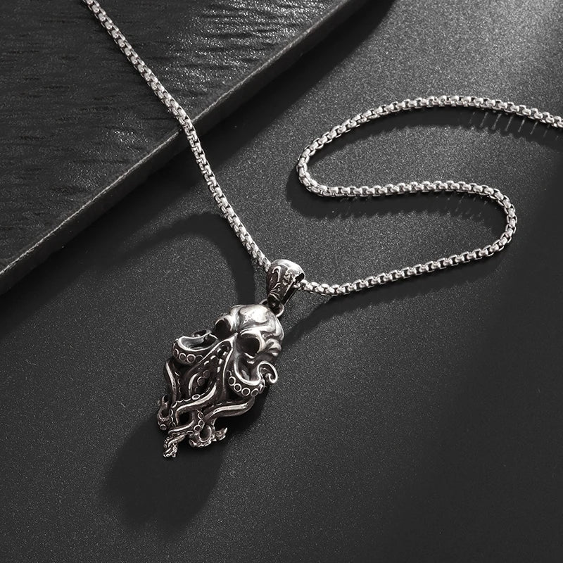 Gothic Skull Octopus Tentacle Necklace - Image 4