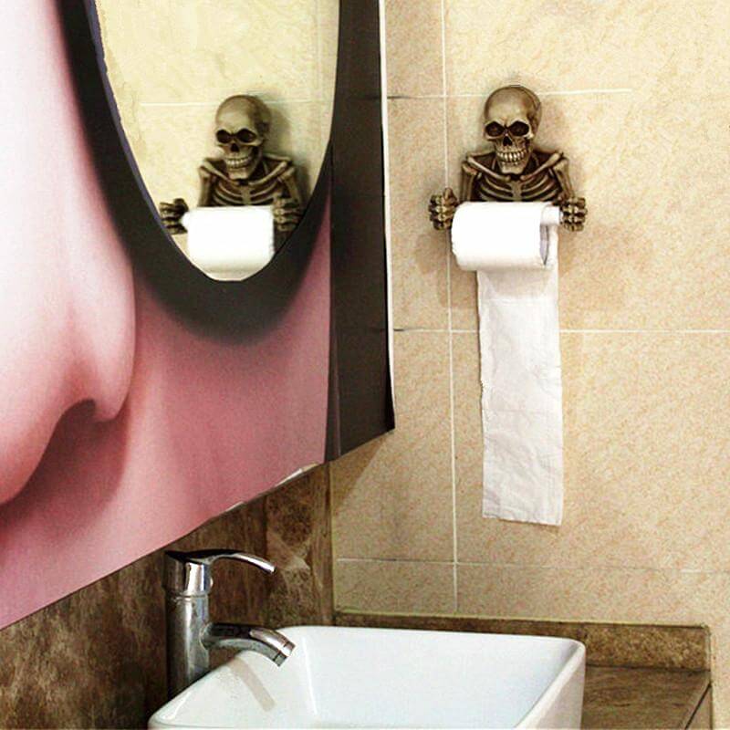 Gothic Skull Toilet Paper Holder Rack - Image 3
