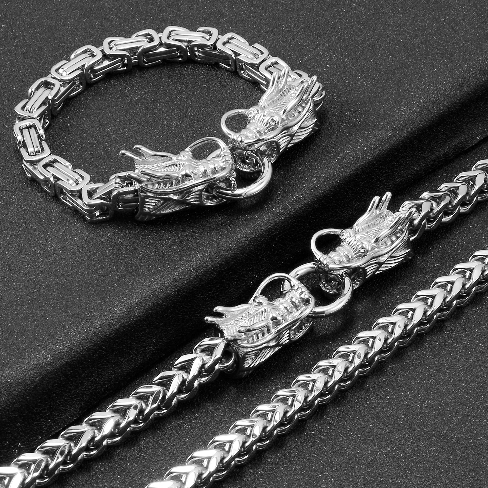Gothic Stainless Steel Dragon Bracelet - Image 2