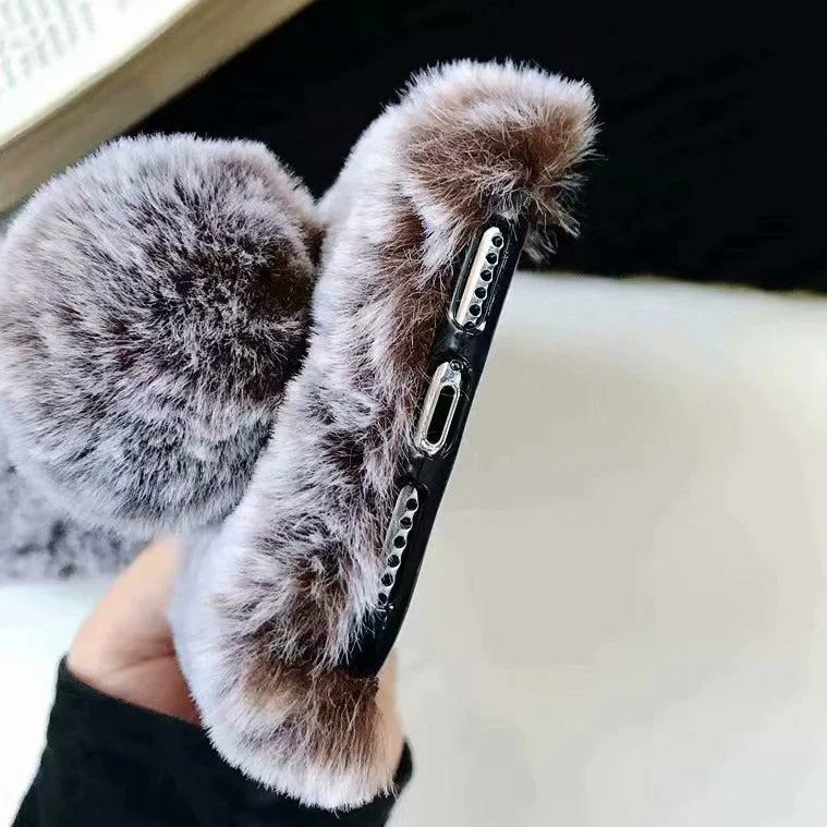Grey Fox Hair Fur Ball Grid Design Iphone Cases - Image 3