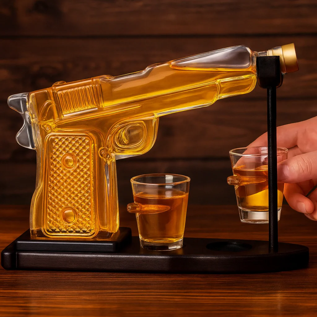 Gun Shape Bullet Glass Decanter Set
