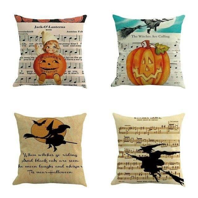 Halloween Pumpkin and Witch Printed Pillow Cases - Image 8