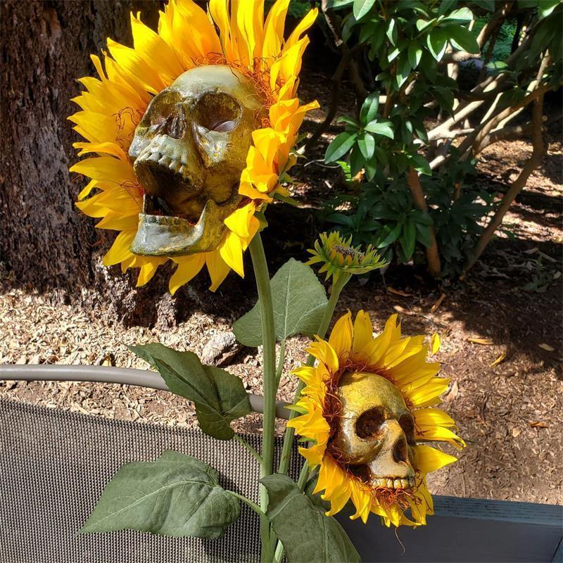 Halloween Scary Sunflower Skull - Image 3