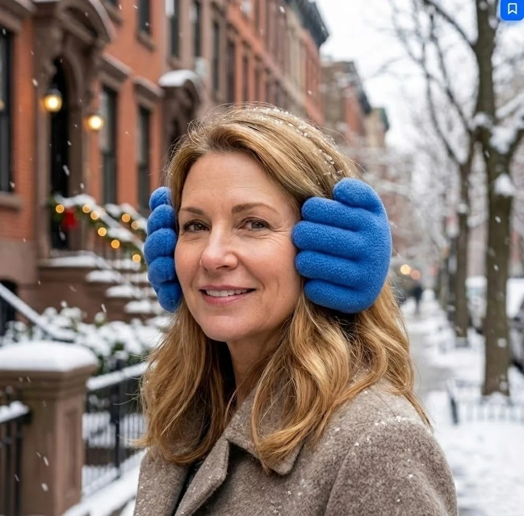Hand Shape Plush Winter Earmuff - Image 3