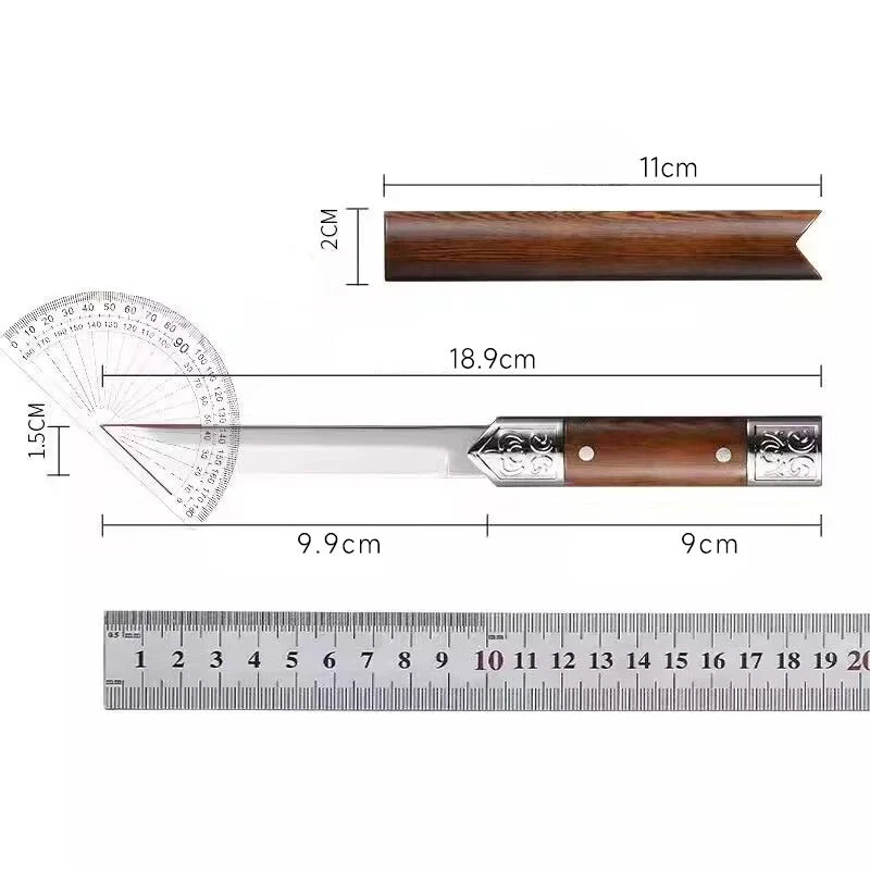 Handcrafted Japanese-Style Wooden Handle Utility Knife - Image 2