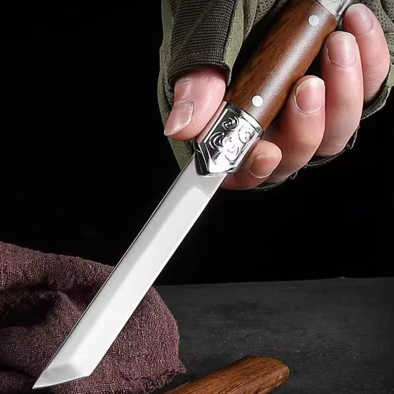 Handcrafted Japanese-Style Wooden Handle Utility Knife - Image 5